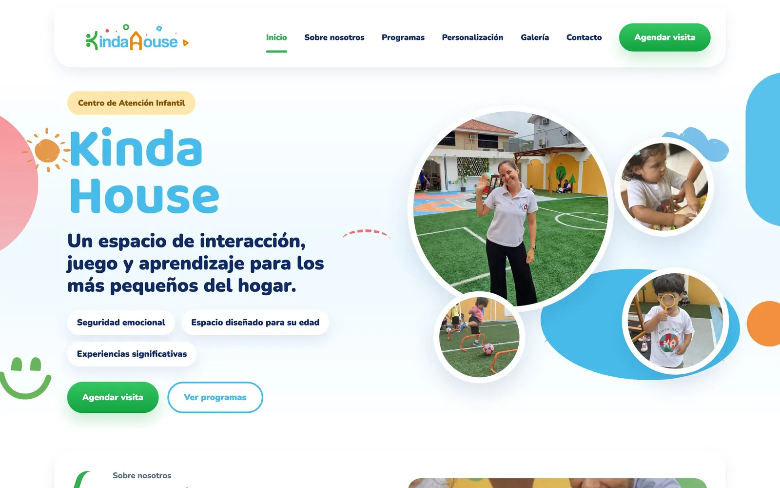 Sitio de Kinda House en computadora